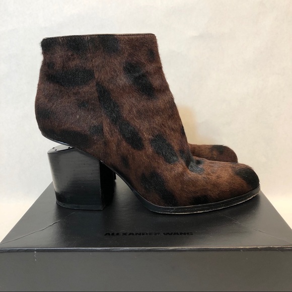 Alexander Wang - Gabi Leopard Print Fur Boots 40 - Picture 3 of 10